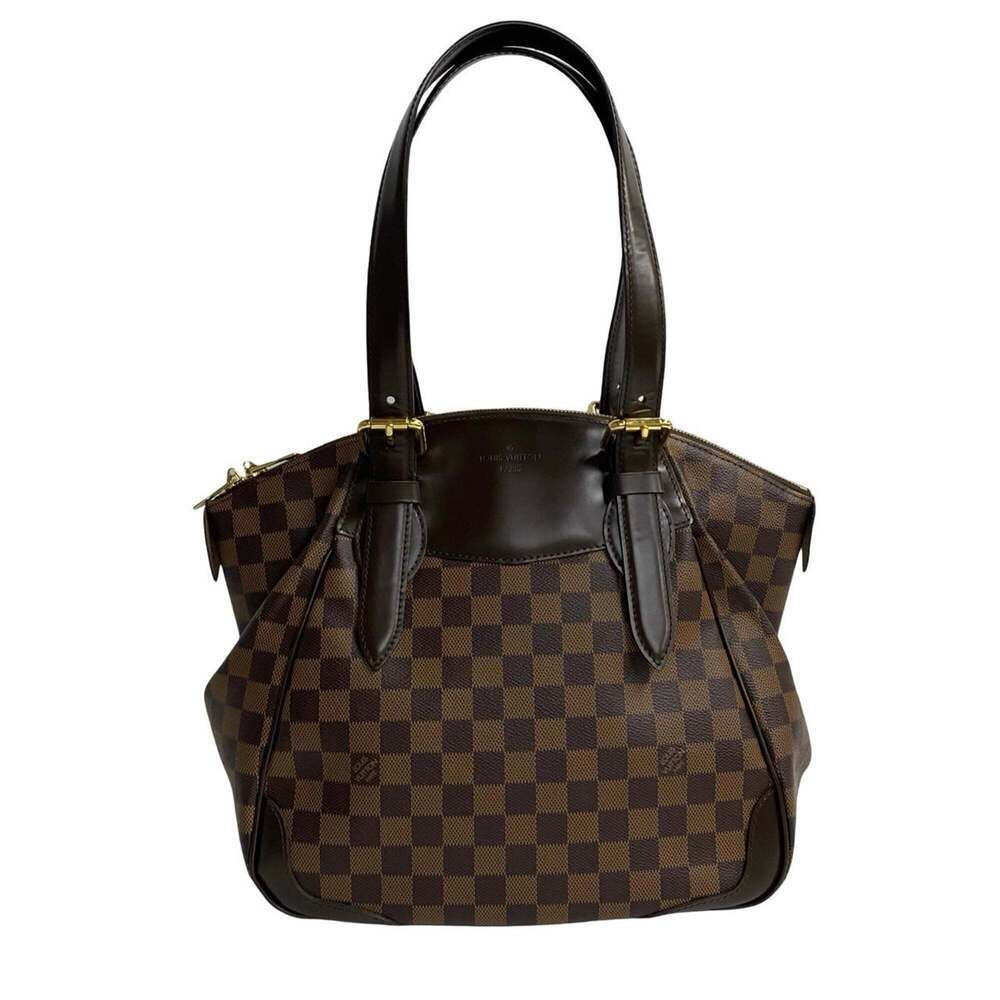 LOUIS VUITTON Authentic Brown Damier Leather Tote Bag - Picture 1 of 9